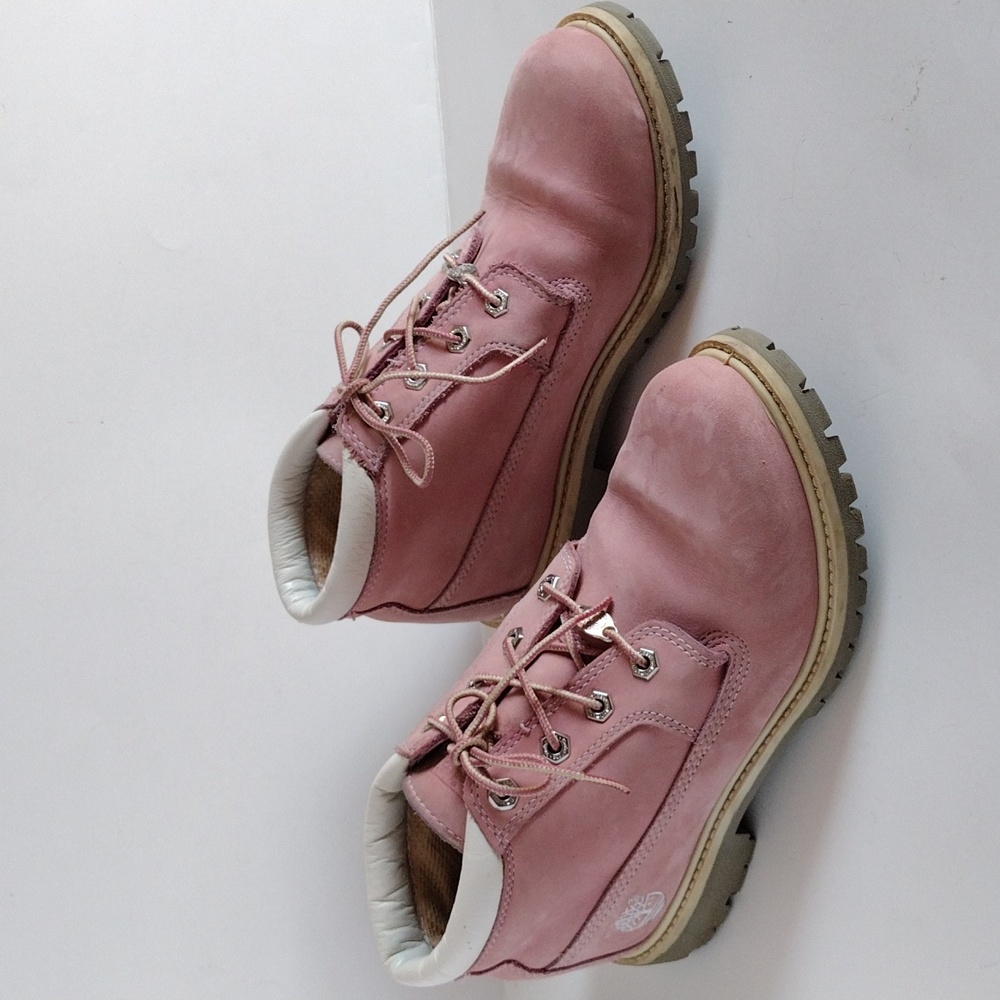 Timberland Women's Pink Leather Ankle Boots 8.5